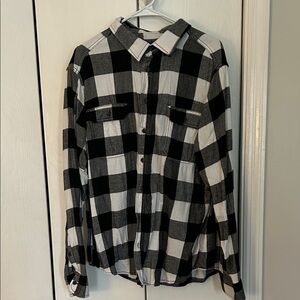 George Black and White Plaid Men's Shirt